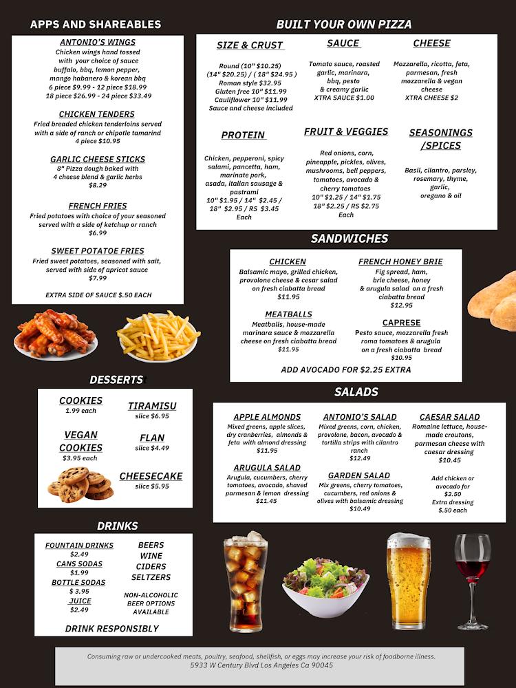Antonio's Artisan Pizza Menu image 2